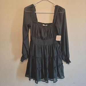 Altar'd State Hunter Green Long Sleeve Mini Dress Size Medium